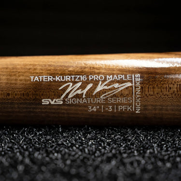 Tater-Kurtz16 Pro Maple baseball bat, SVS Signature Series, 34" -3 PFK, Nicky Nukes engraving