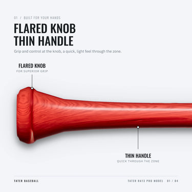 Flared knob and thin handle on the Tater RA13 Pro