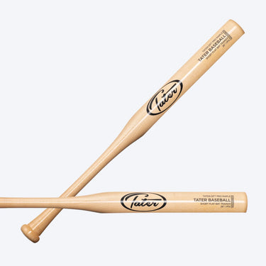 Two Tater DFT Double Flat Trainer wood training bats crossed, natural maple finish