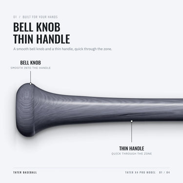 Bell knob and thin handle on the Tater X4 Pro