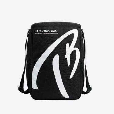 Black Tater Baseball gear bag with white logo, designed for ballplayers worldwide