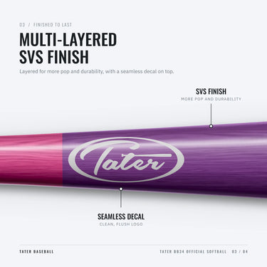 White Tater oval logo under the multi-layered SVS finish on the BB34 barrel