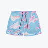 Fundamentals conditioning shorts in the Glitch print, blue and pink