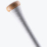 HNDL 0.5mm bat grip wrap in white on a wood bat handle