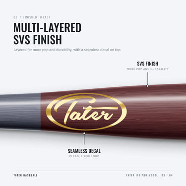 Gold Tater oval logo under the multi-layered SVS finish on the I13 Pro barrel