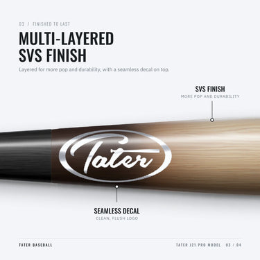 Silver Tater oval logo under the multi-layered SVS finish on the J21 Pro barrel