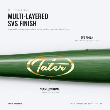 Gold Tater oval logo under the multi-layered SVS finish on the KURTZ16 Pro barrel