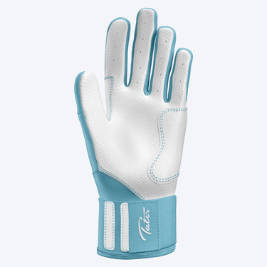 Palm of the Baby Blue Sky Tater long cuff batting glove with long wrist cuff