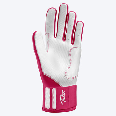 Palm of the Bubblegum Pink Tater long cuff batting glove with long wrist cuff