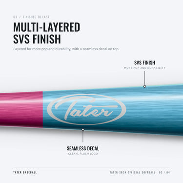 White Tater oval logo under the multi-layered SVS finish on the SB34 barrel