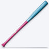 Tater SB34 wood softball bat with pink handle, baby blue barrel and white oval logo