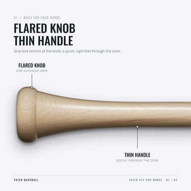Flared knob and thin handle on the Tater X12 Pro