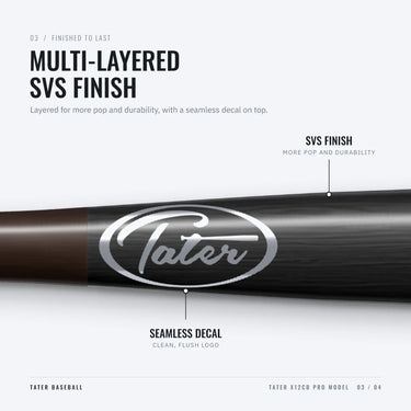 Silver Tater oval logo under the multi-layered SVS finish on the X12CB barrel